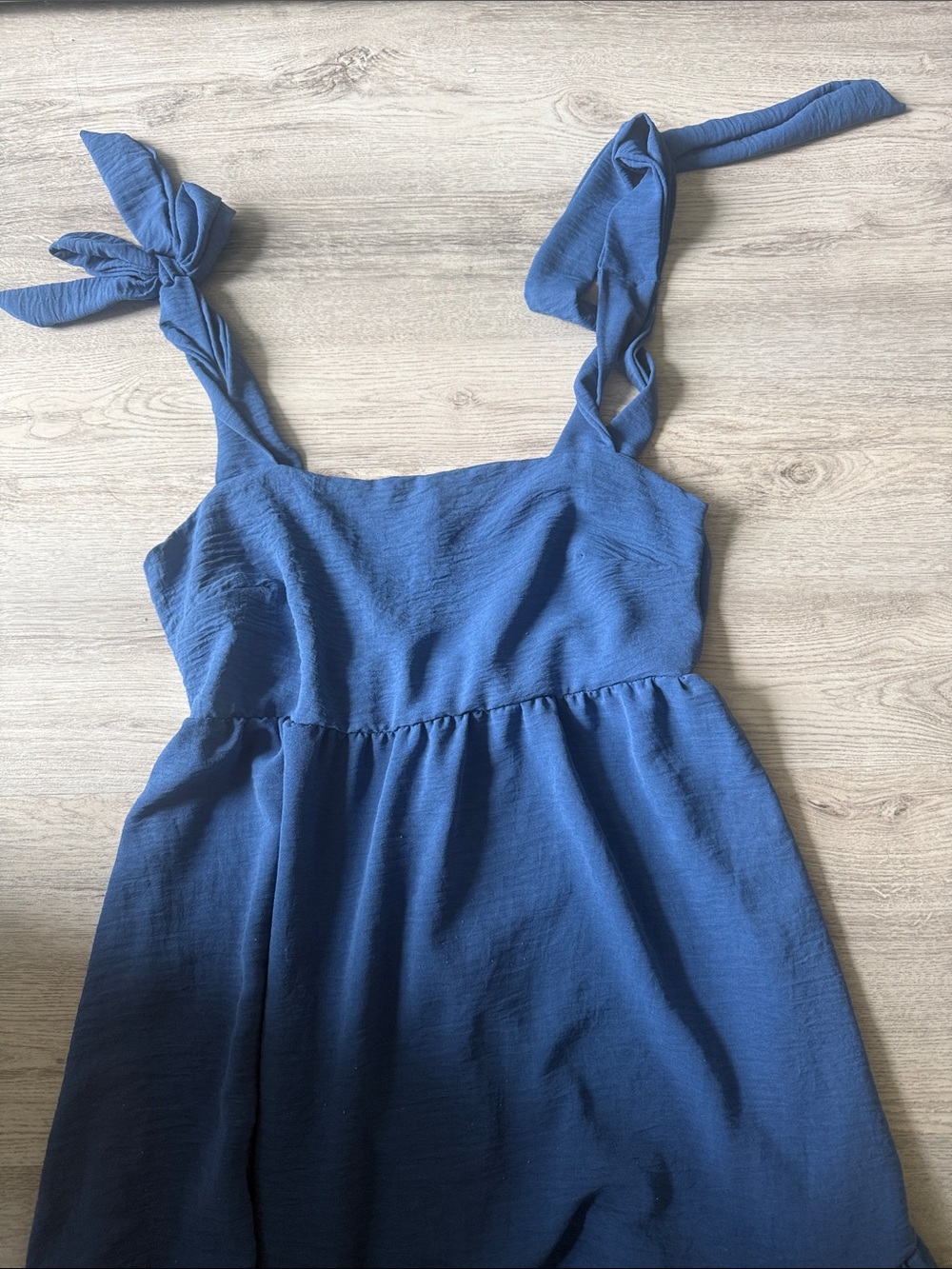 See You Monday Blue Tie-Shoulder Casual Sundress